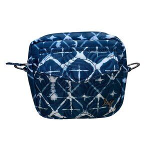 Lug Women’s Blue Nylon Quilted Abstract Pattern & Pockets Swing Crossbody Bag